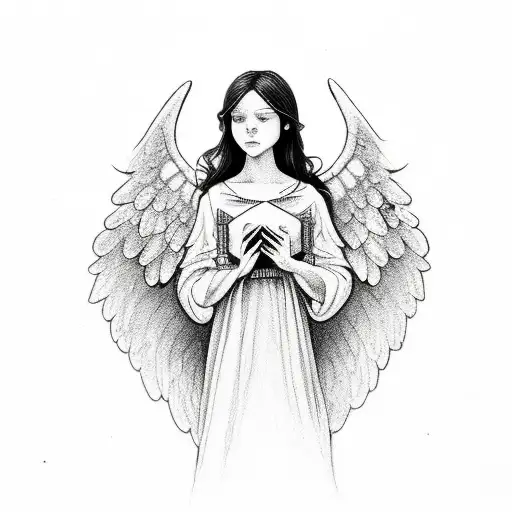 Gemstone With Angel Wings And The Word Mom