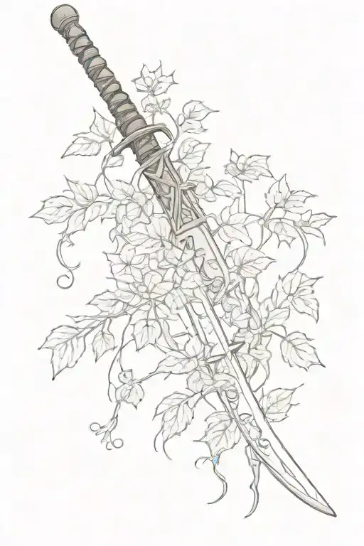 Samurai Sword Wrapped In Ivy