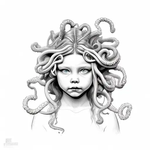 Half Little Girl Half Woman Medusa Mask