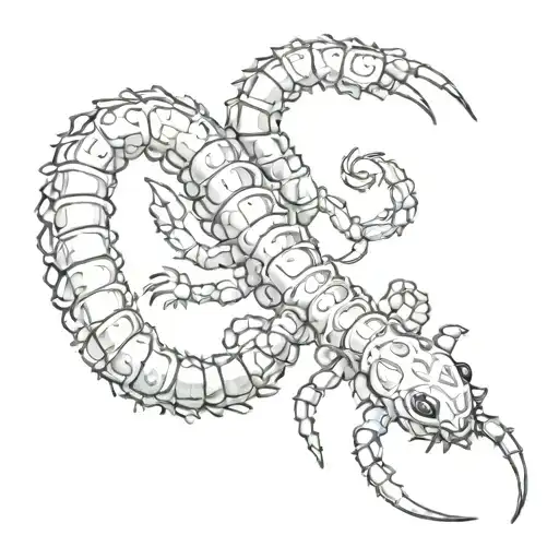 Scolopendra In Black And White