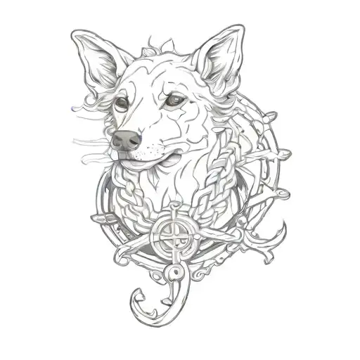 White Kokoni Dog Breed With Anchor