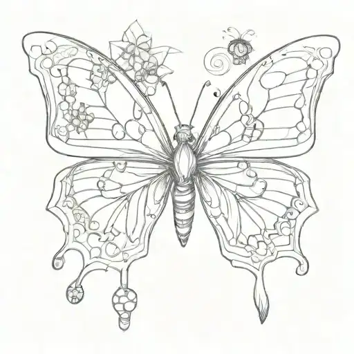 A Whimsical Butterfly Transforming Into A Pretty Clown