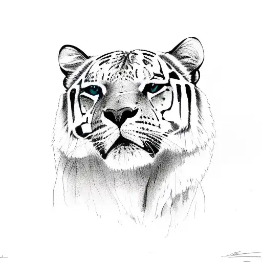 Big Cats Heads In Tropical Background