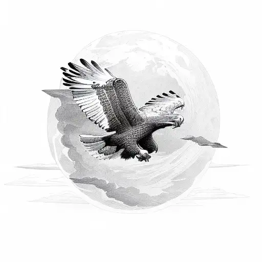 Flying Eagle In The Sky