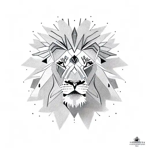 Lion Geometric With Features Alround Leg