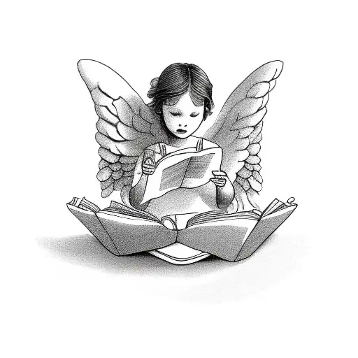 Angel Reading A Medical Journal