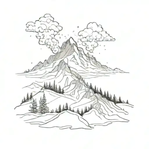 Smoke Flare In The Snow Covered Mountain Landscape