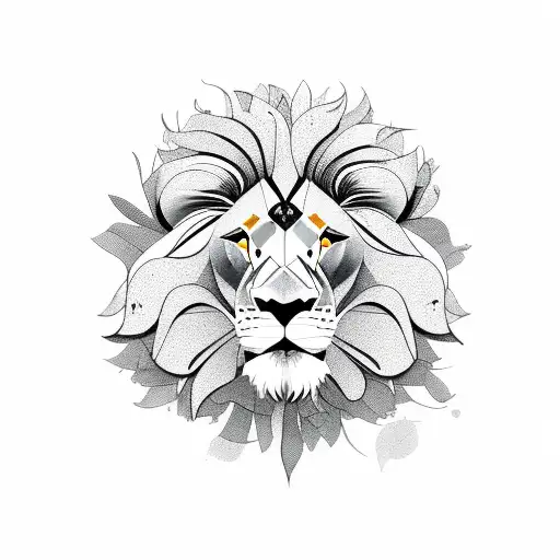 Lion And Flowers
