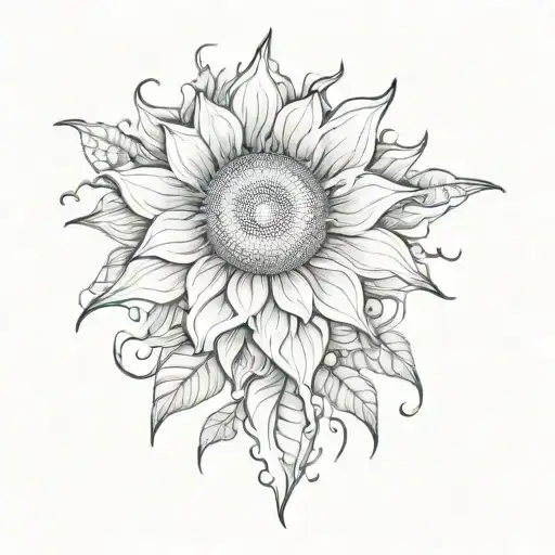 Sun Flower Rising On Ocean