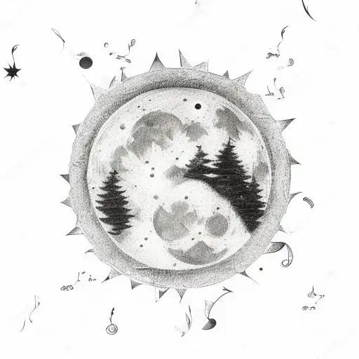 Moon Phases Forming Musical Staff