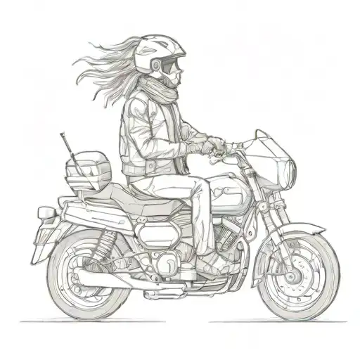 Horse Riding Motorcycle With Sunglasses And Earphones