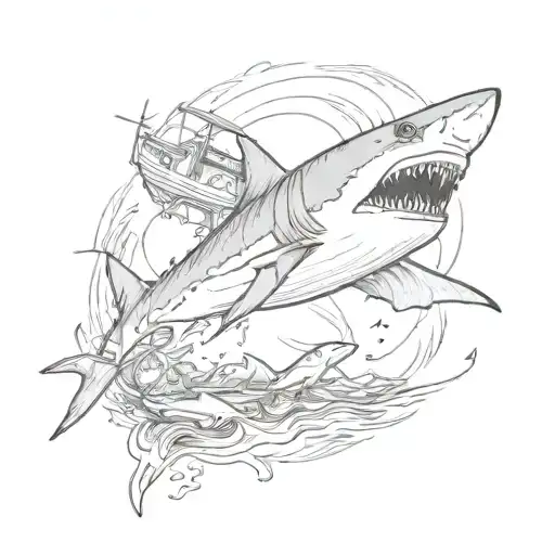 Shark Around A Crash Boat Fishing