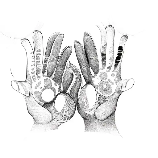 A Sketch Of Multiple Cat Paws Forming A Mandala