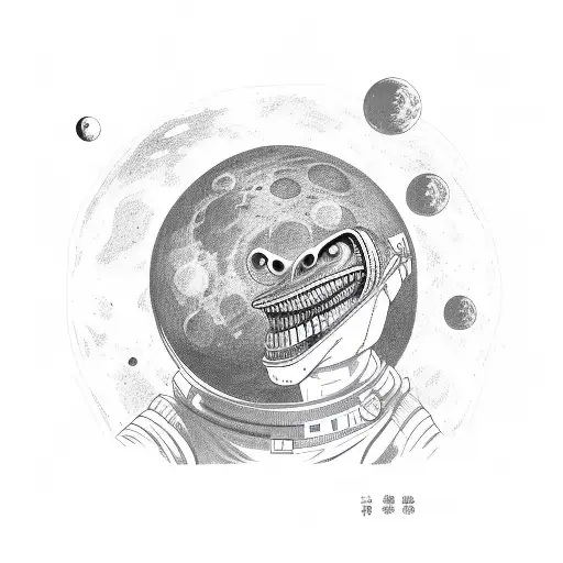 Alien Astronaut On The Moon