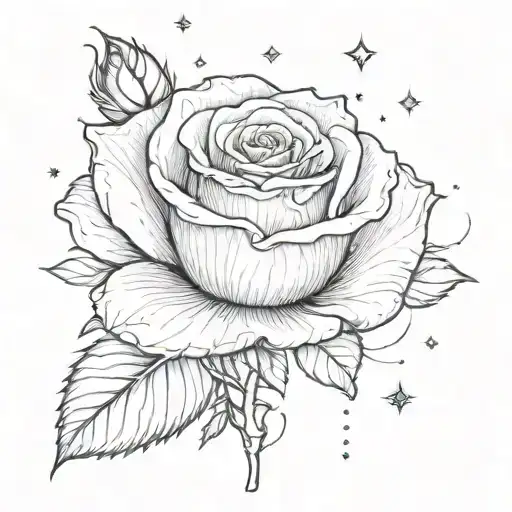 A Rose Blooming With Tiny Galaxies Inside Each Petal