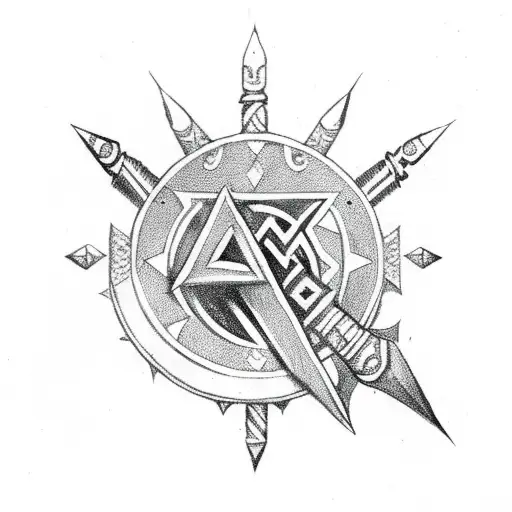 Aztec Dagger With Letter A