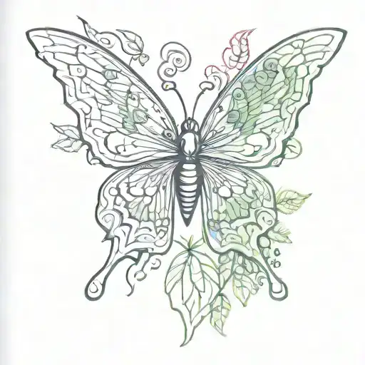 A Psychedelic Design Combining With Vibrant Marijuana Leaves And Butterfly Wings