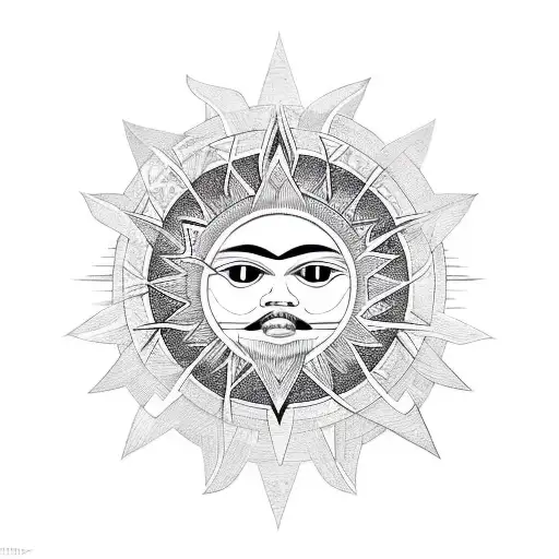 Filipino Sun And Starw With Filipino Tribal Patterns