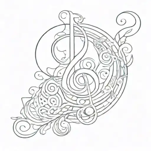 A Leo Symbol Entwined With An Alto Clef Symbolizing A Passion For Music