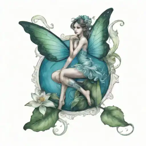 Fairie On Water Lillie Flower