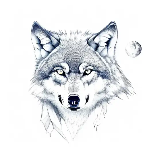 Wolf And Moon