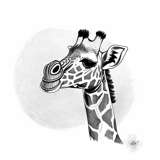 Sun And Giraffe And Forget-me-not