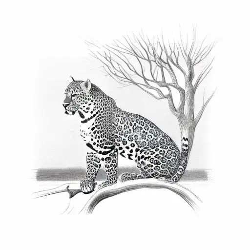 Leopard Sitting In A Tree