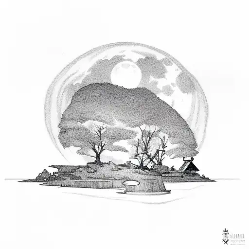 Island With Full Moon