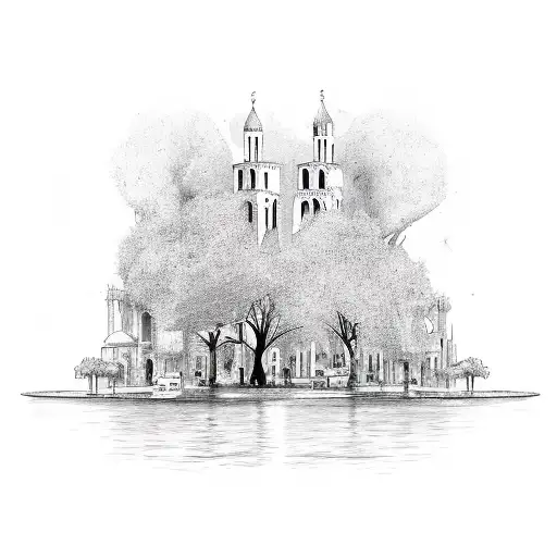 City With Tree Sea And Old Town Like Split Croatia