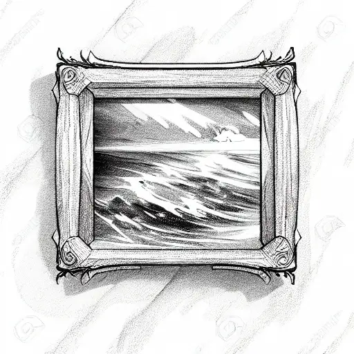A Picture Frame With The Ocean