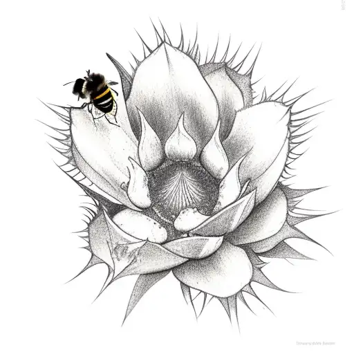 Agave Plant And Bee