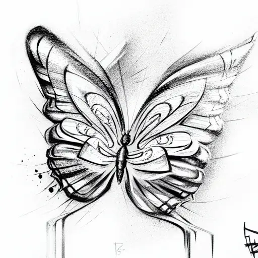 Beautiful Butterfly With Graffiti On The Side