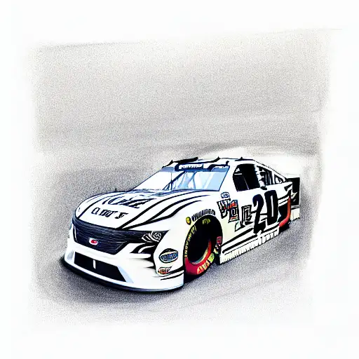 Create A Line Drawing Of An Entire Nascar From The Side And Make Fit Screen