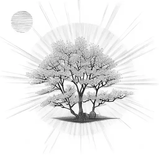 Cherry Blossoms With Sun