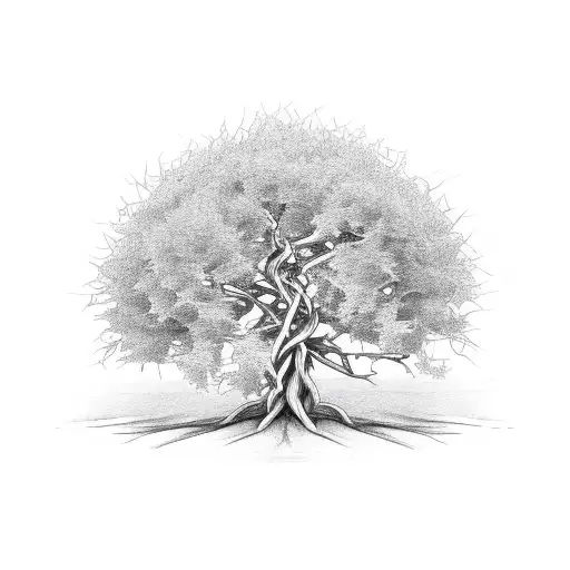 Willow Tree With A Cross