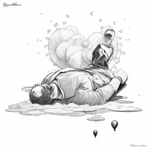 Man Lying On A Cloud