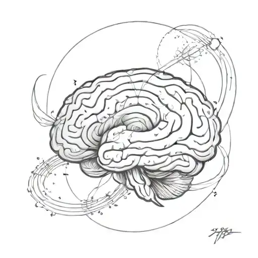 Human Brain By Itself With Saturns Ring Finger