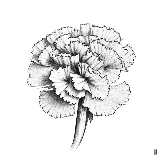 Four Carnations In A Rectangle With Black Background
