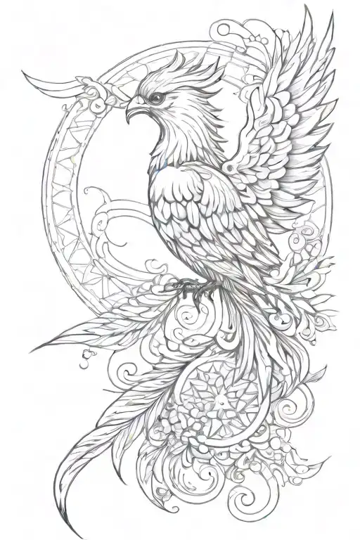 Phoenix With A Mandala
