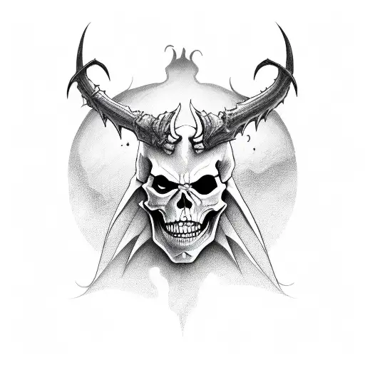 Scary Devil Skeleton Without Horns