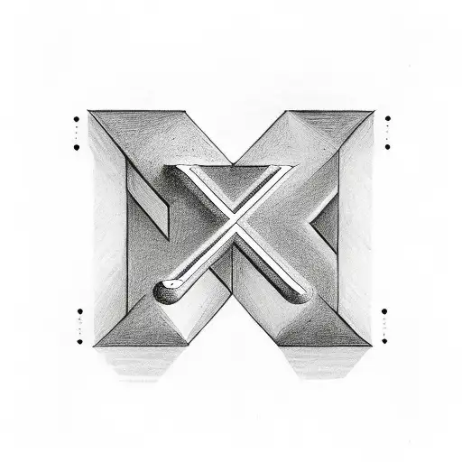 Three Gothic Letter M With Infinity Symbol