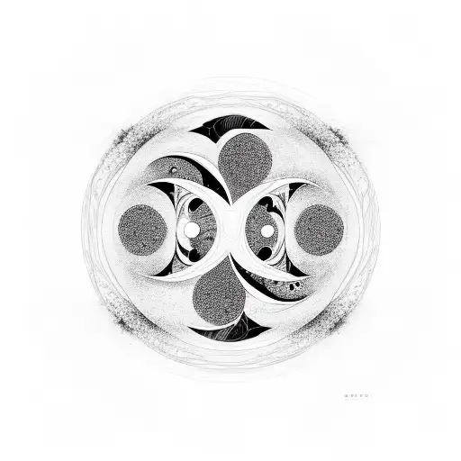 Abstract Design Of Yin And Yang Merging Into A Serene Landscape