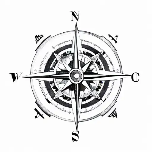 Compass And The Letters O And N