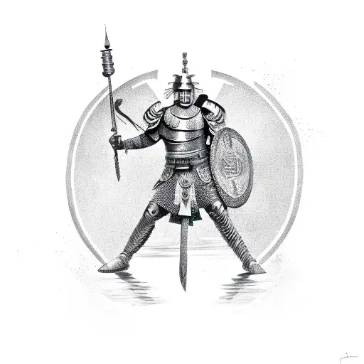 Trojan Warrior With Caduceus