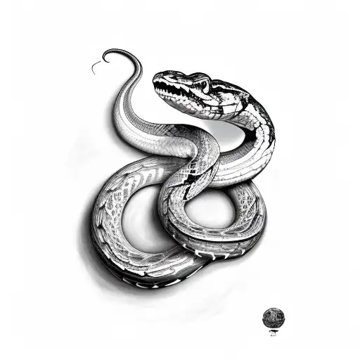 Arm Sleeve Venomous Snake Preparing To Strike