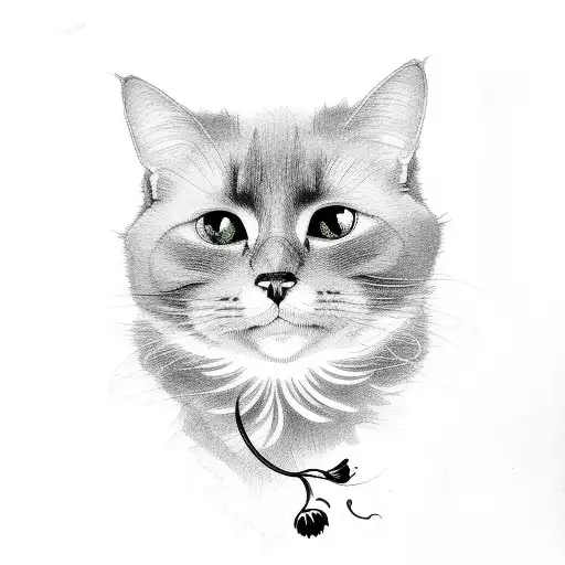 Black Cat With Floers