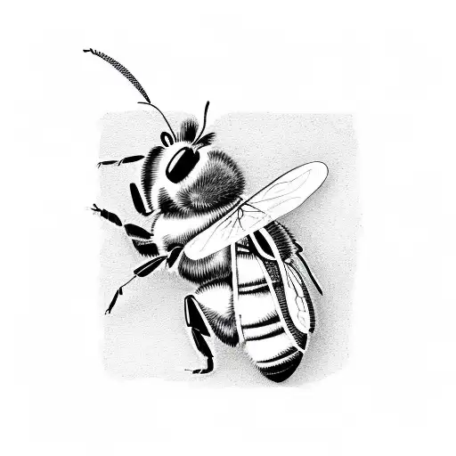 A Bee Playing A Harmonica In A Sketch Style