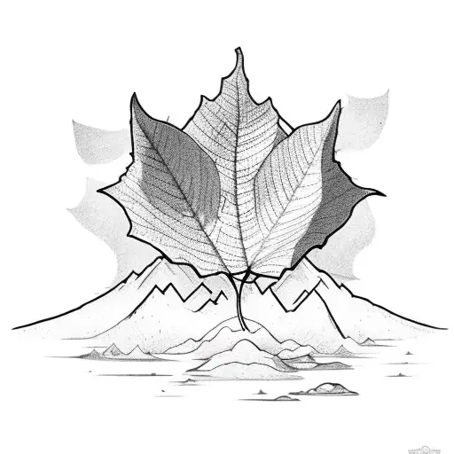 A Leaf With Mountains Inside