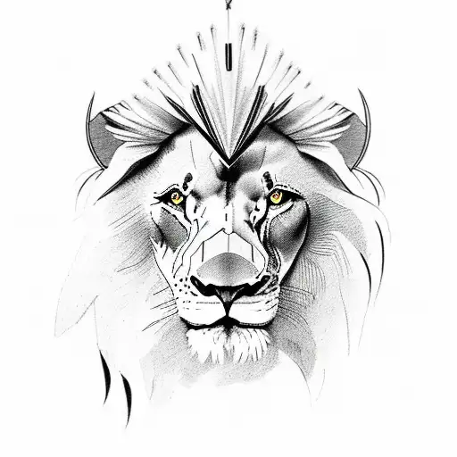 Lion With Eagle And Cards Arm Full Sleeve