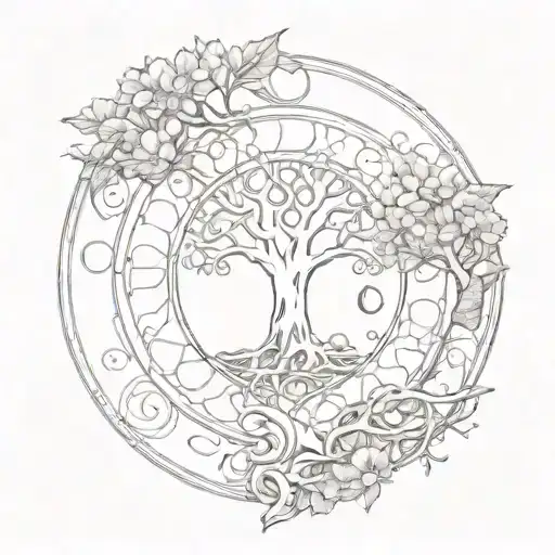 Triple Moon And Tree Of Life